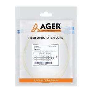 Ager AF-400-SCLC-SM-2-FO G657-A2 SC to LC SM OS2 Duplex Fiber Patch Kablo 2 Metre