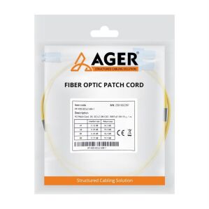 Ager AF-400-SCLC-SM-1-FO G657-A2 SC to LC SM OS2 Duplex Fiber Patch Kablo 1 Metre