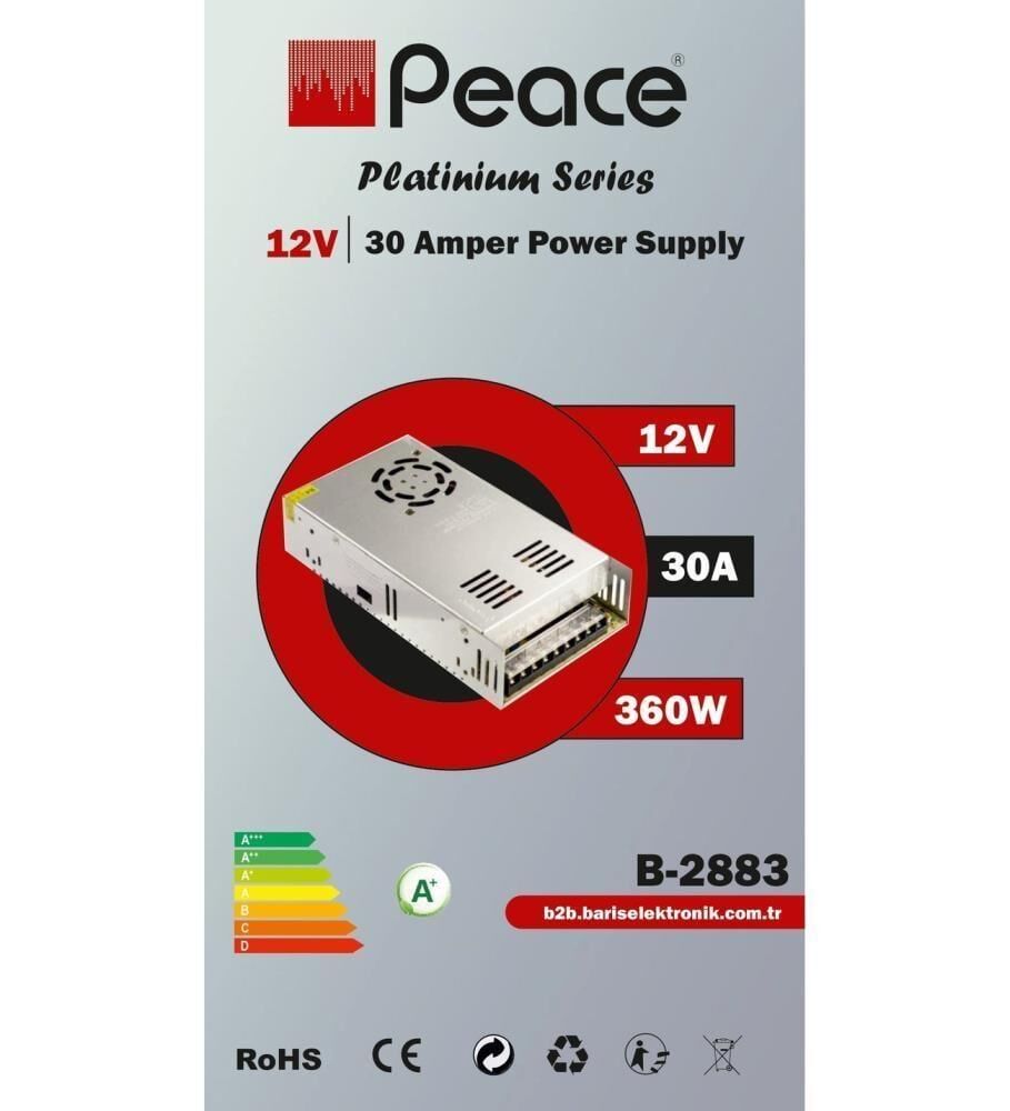 Peace B2883 12 Volt 30 Amper Adaptör