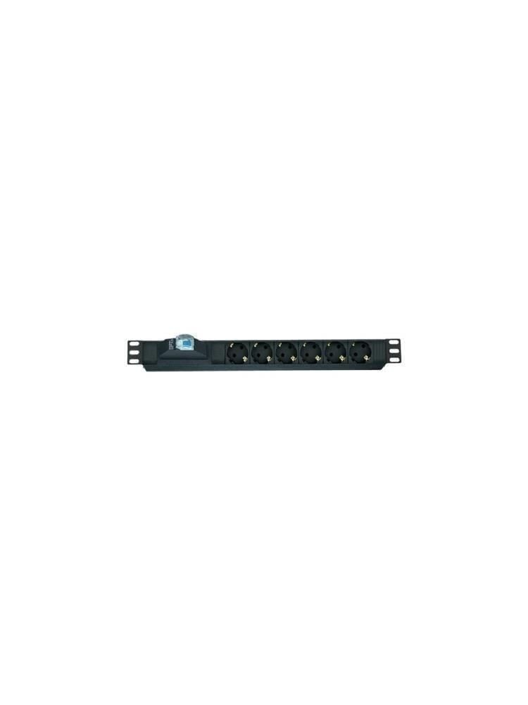 Ager AA-PRZ01U19-6S-AL PDU Soketli Priz 19 Inch 1U Alüminyum Profilli 1x16A Sigortalı
