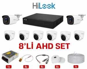 HiLook 8'li AHD Kamera Güvenlik Sistemi (1 TB HDD Dahil)