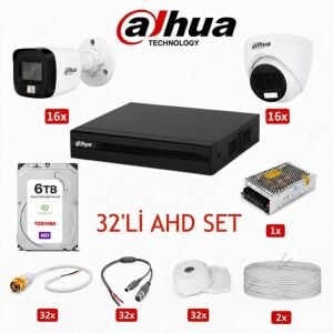 Dahua 32'li AHD Kamera Güvenlik Sistemi (6 TB HDD Dahil)