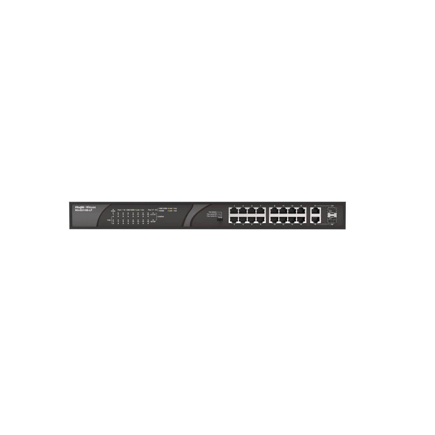 Reyee RG-ES118S-LP 10/100 2 Port Gigabit Uplink 16 Port Poe Switch