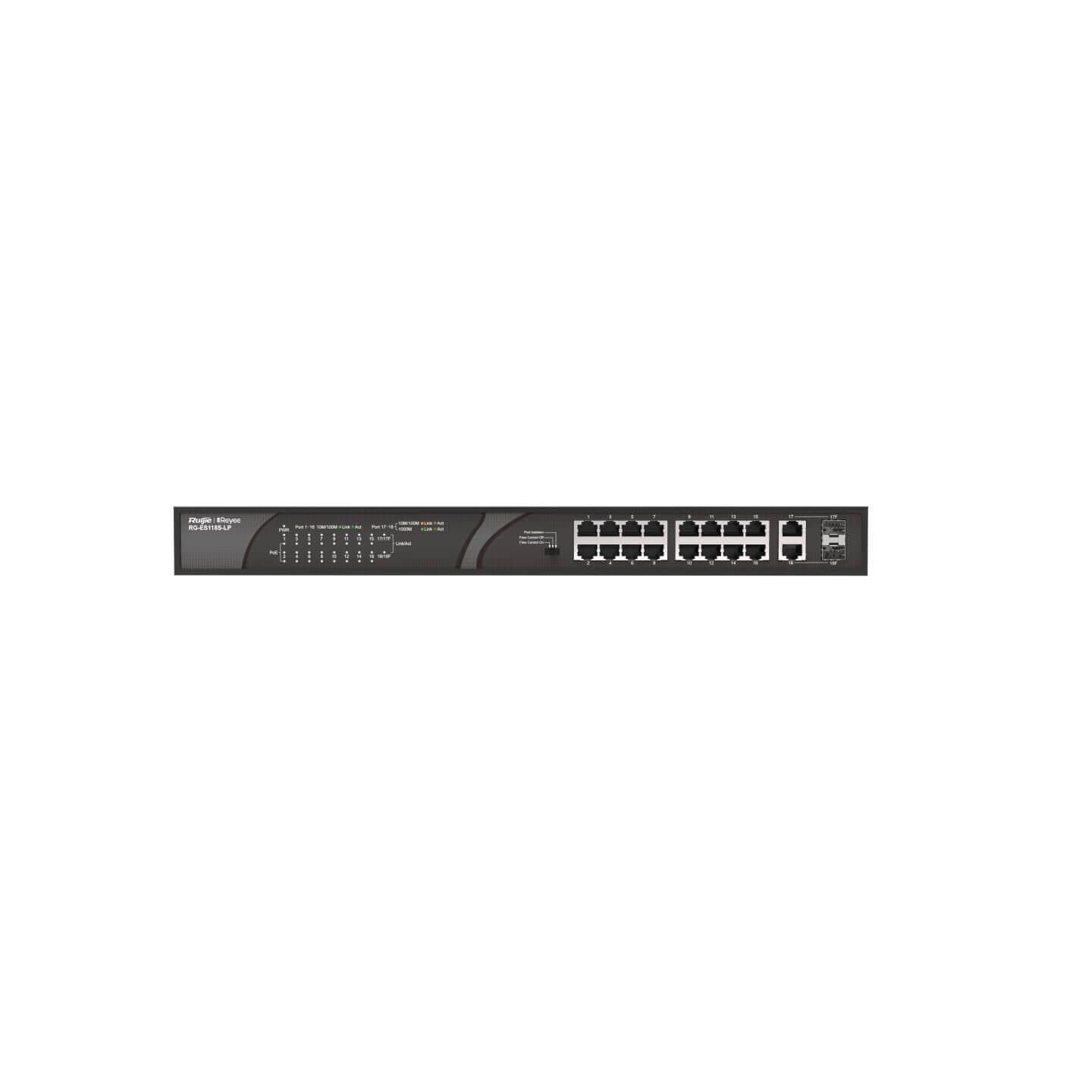 Reyee RG-ES118S-LP 10/100 2 Port Gigabit Uplink 16 Port Poe Switch