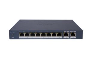 Hikvision DS-3E1510P-EI/M 8 Port 2 × Gigabit RJ45 uplink Akıllı PoE Switch