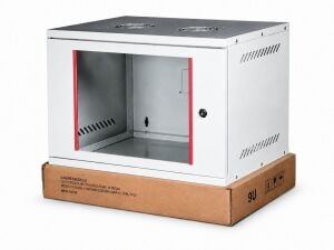 LANDE Demonte 19 İnç 9U W540 x D400 mm STB Kabinet RAL 7035 Ön Tek Cam Kapak