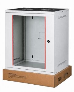 LANDE Demonte 19 İnç 12U W540 x D400 mm STB Kabinet RAL 7035 Ön Tek Cam Kapak