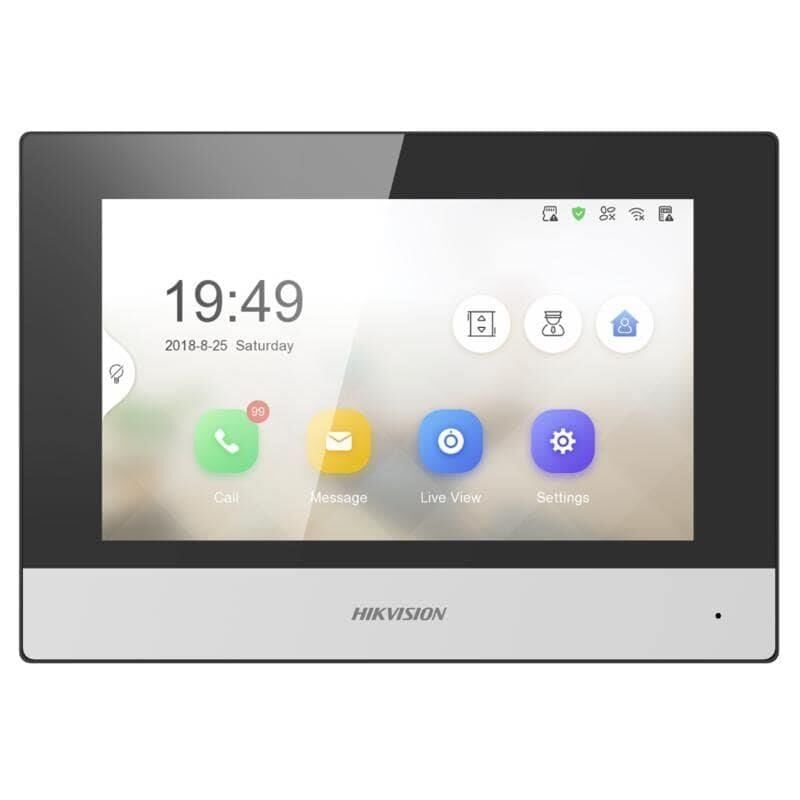 Hikvision DS-KH6320-WTE1-UHK 7'' Dokunmatik Ekranlı IP Görüntülü Diafon İç Ünitesi (Wi-Fi Destekli)