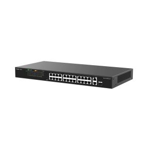 Reyee RG-ES126FGS-LP 26 Portlu 10/100 Fast Ethernet Tak Çalıştır PoE Switch 2 Gigabit Uplink 1 Gigabit SFP