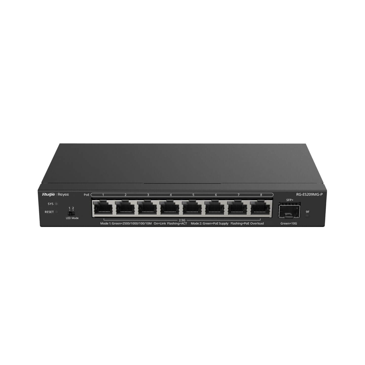 Reyee RG-ES209MG-P 8 Port 2.5 Gigabit PoE 130W 1x10G SFP+ Yönetilebilir Switch
