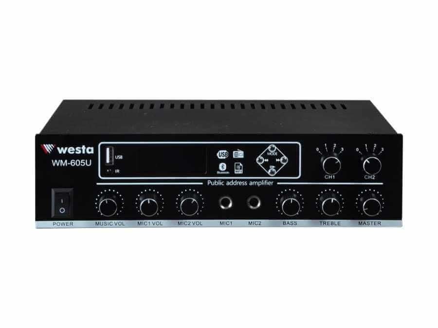 Westa WM-605U FM 2 Bölgeli 100W/100V Mixer Amfi